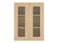 Aparador alto roble Sonoma 69,5x34x180 cm Madera de ingeniería