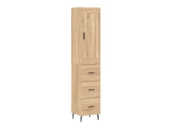 Aparador alto roble Sonoma 34,5x34x180 cm Madera de ingeniería