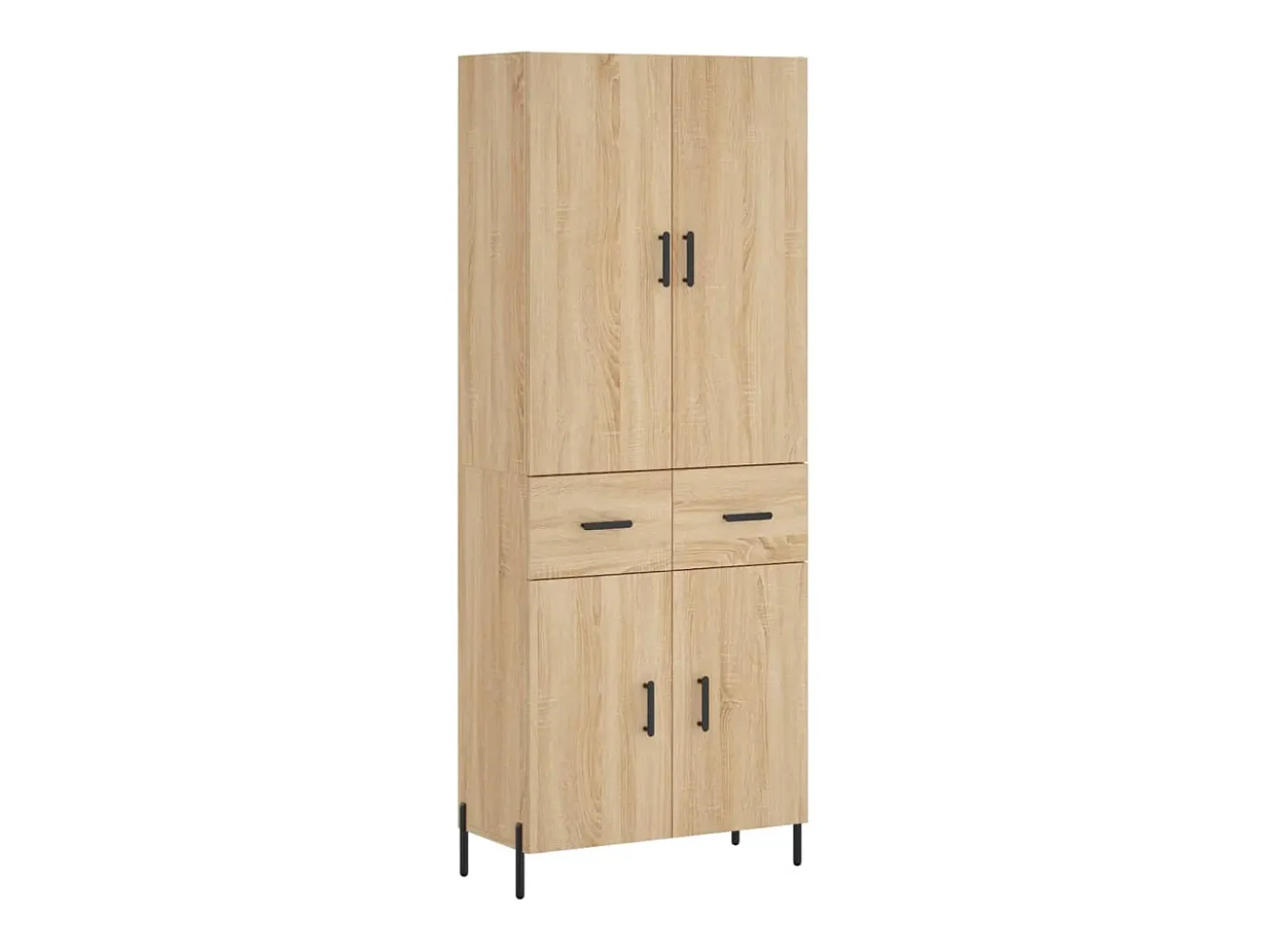Aparador alto roble Sonoma 69,5x34x180 cm Madera de ingeniería