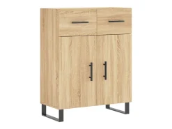 Aparador alto roble Sonoma 69,5x34x180 cm Madera de ingeniería