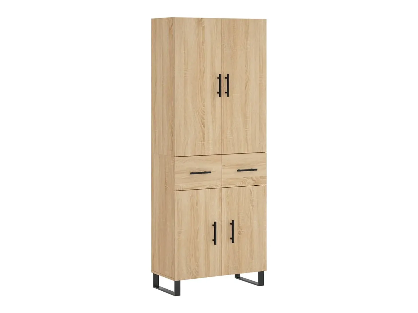 Aparador alto roble Sonoma 69,5x34x180 cm Madera de ingeniería