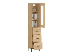 Aparador alto roble Sonoma 34,5x34x180 cm Madera de ingeniería