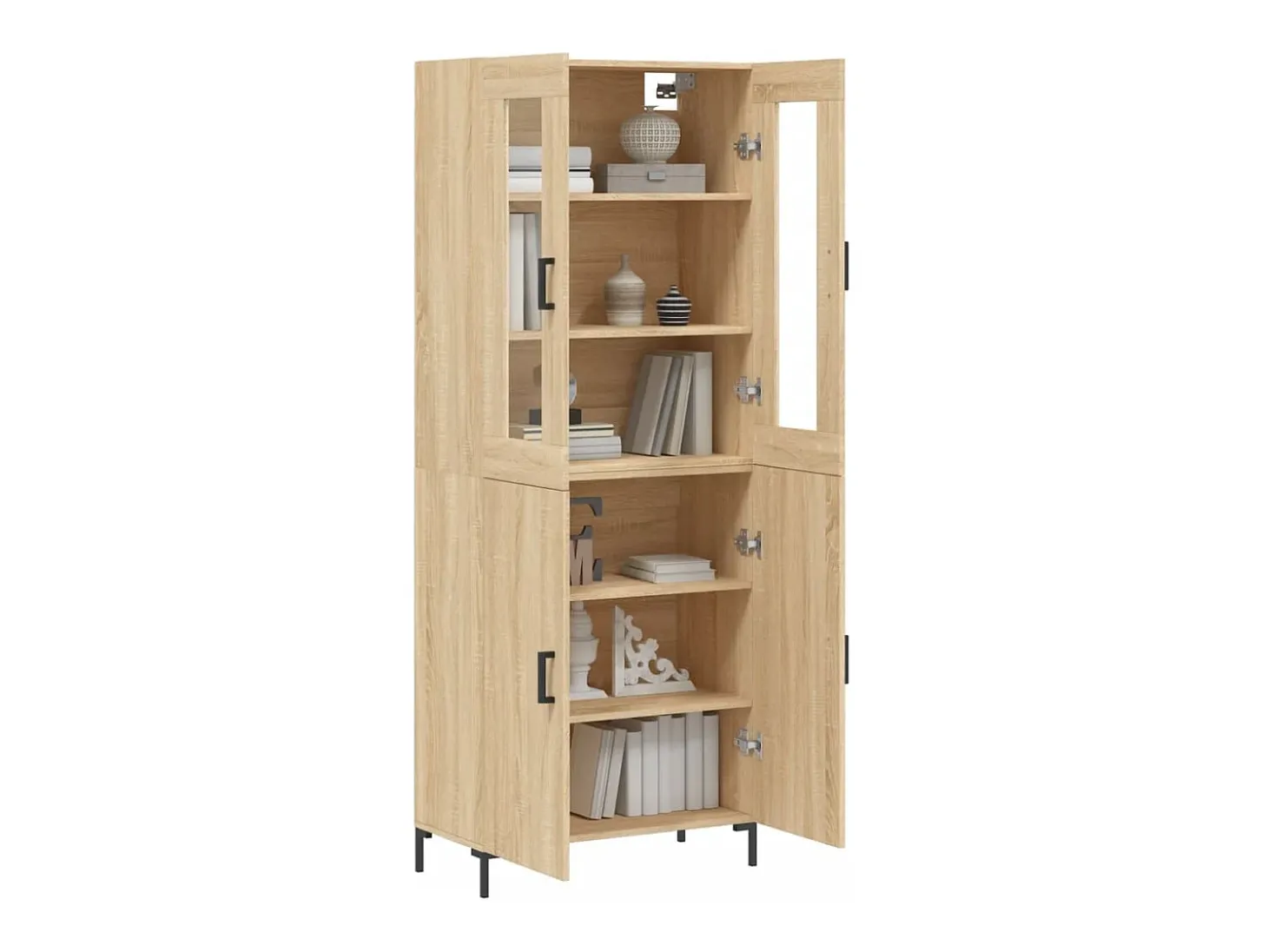 Aparador alto roble Sonoma 69,5x34x180 cm Madera de ingeniería