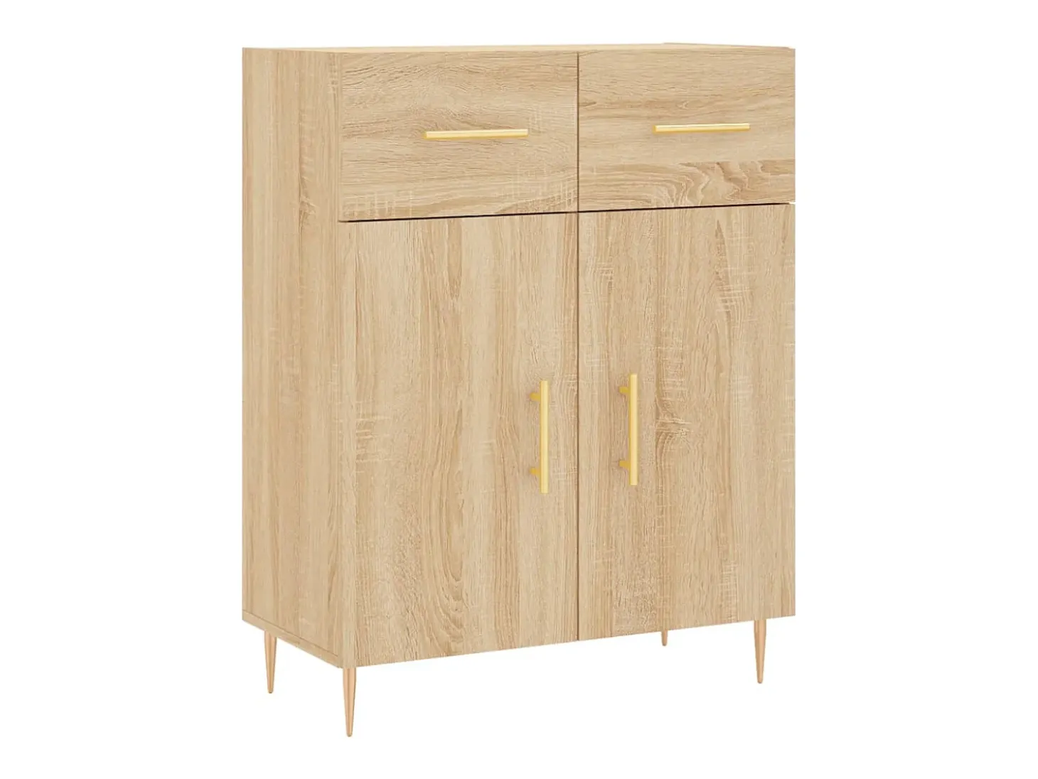 Aparador alto roble Sonoma 69,5x34x180 cm Madera de ingeniería