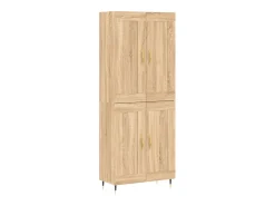 Aparador alto roble Sonoma 69,5x34x180 cm Madera de ingeniería