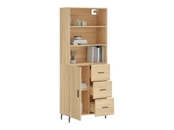 Aparador alto roble Sonoma 69,5x34x180 cm Madera de ingeniería