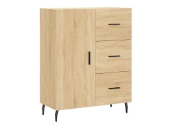 Aparador alto roble Sonoma 69,5x34x180 cm Madera de ingeniería