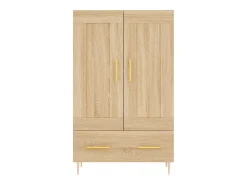 Aparador alto roble Sonoma 69,5x31x115 cm madera de ingeniería