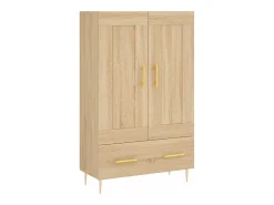 Aparador alto roble Sonoma 69,5x31x115 cm madera de ingeniería