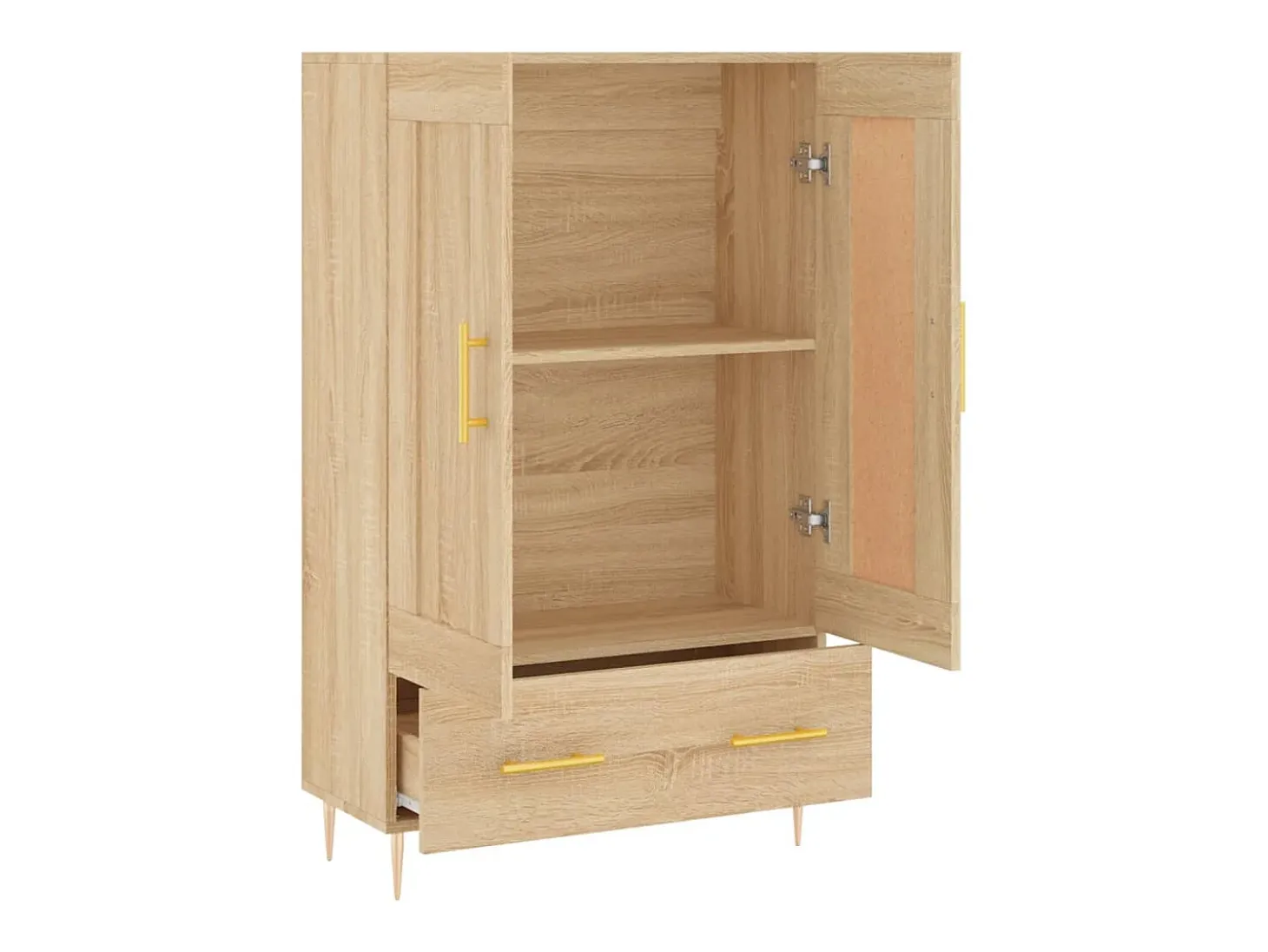 Aparador alto roble Sonoma 69,5x31x115 cm madera de ingeniería