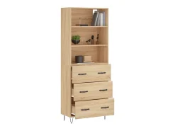 Aparador alto roble Sonoma 69,5x34x180 cm Madera de ingeniería