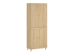 Aparador alto roble Sonoma 69,5x34x180 cm Madera de ingeniería