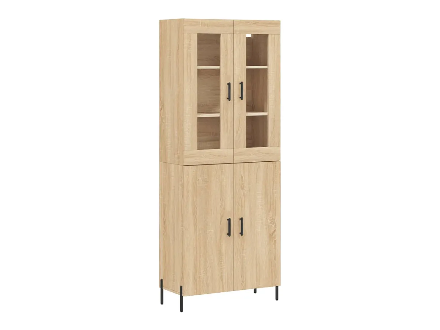 Aparador alto roble Sonoma 69,5x34x180 cm Madera de ingeniería