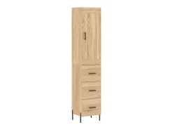 Aparador alto roble Sonoma 34,5x34x180 cm Madera de ingeniería