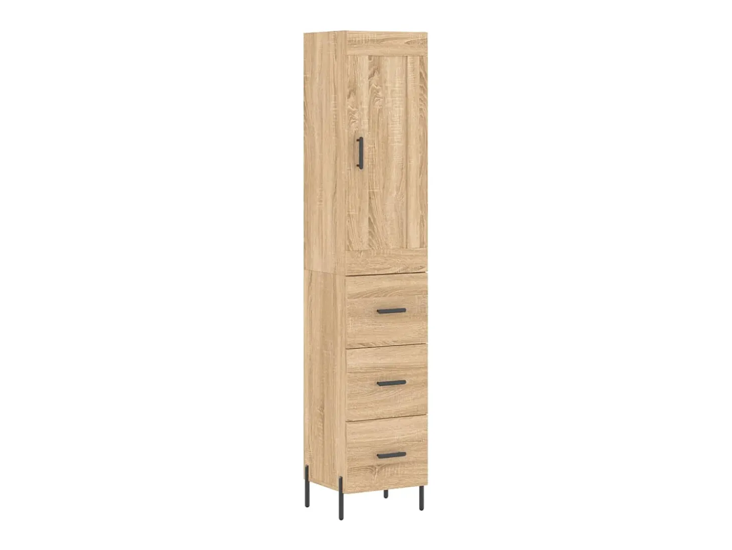 Aparador alto roble Sonoma 34,5x34x180 cm Madera de ingeniería