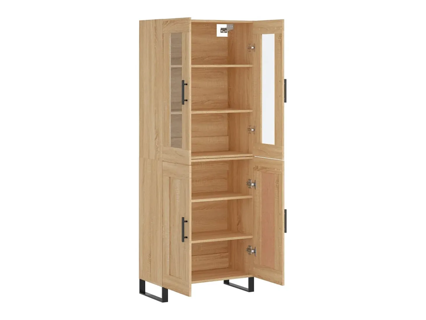 Aparador alto roble Sonoma 69,5x34x180 cm Madera de ingeniería