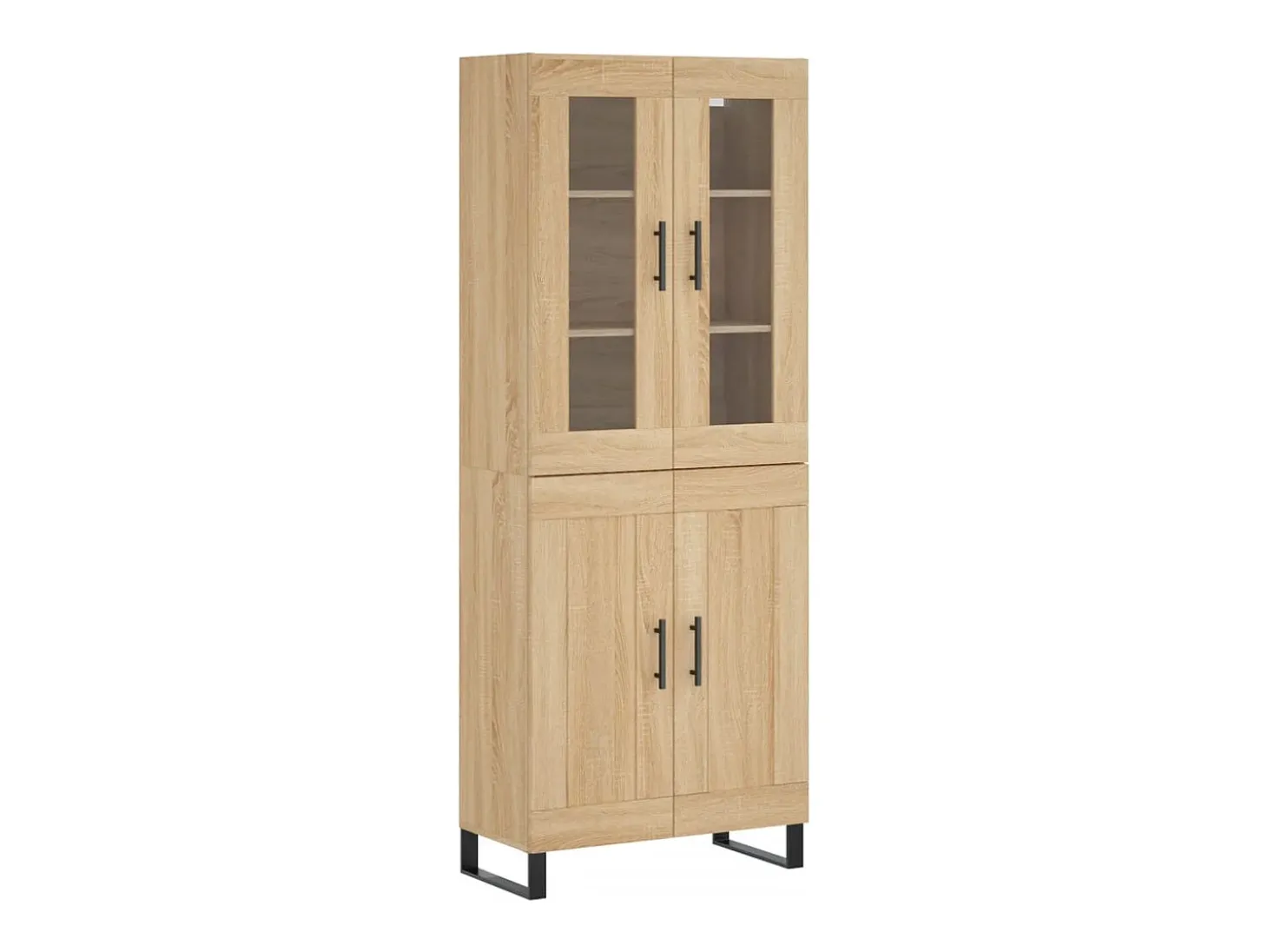 Aparador alto roble Sonoma 69,5x34x180 cm Madera de ingeniería