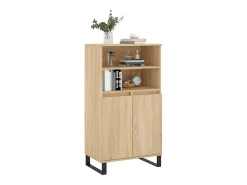 Aparador alto roble Sonoma 60x36x110 cm Madera de ingeniería