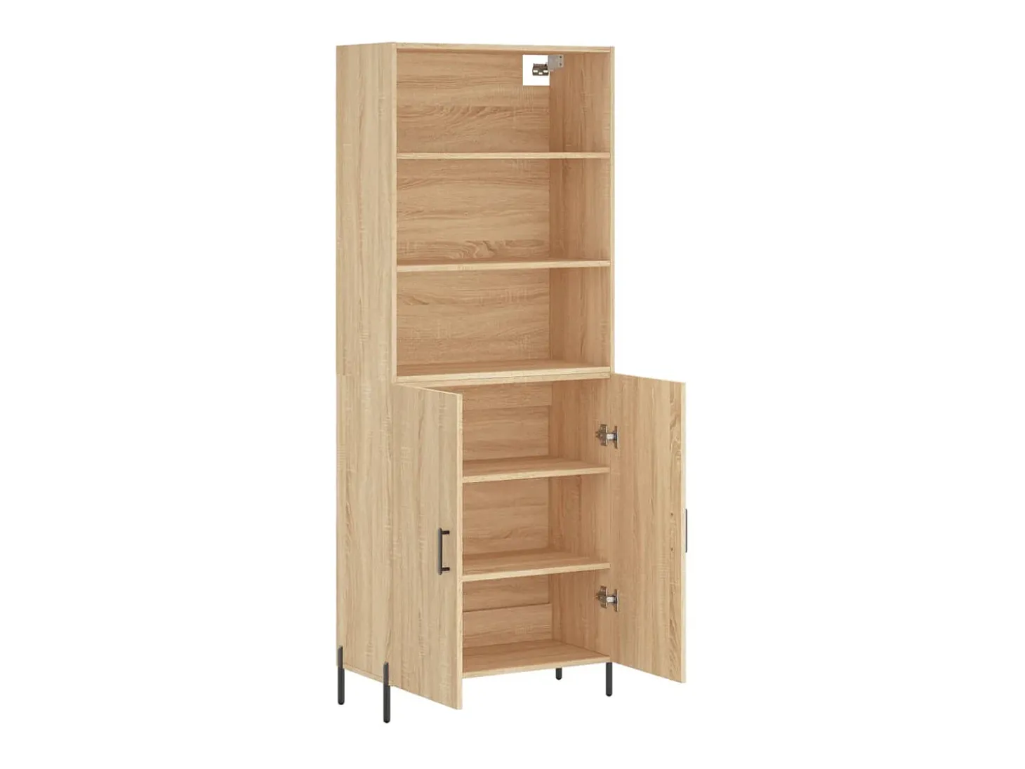 Aparador alto roble Sonoma 69,5x34x180 cm Madera de ingeniería