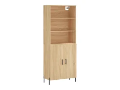 Aparador alto roble Sonoma 69,5x34x180 cm Madera de ingeniería