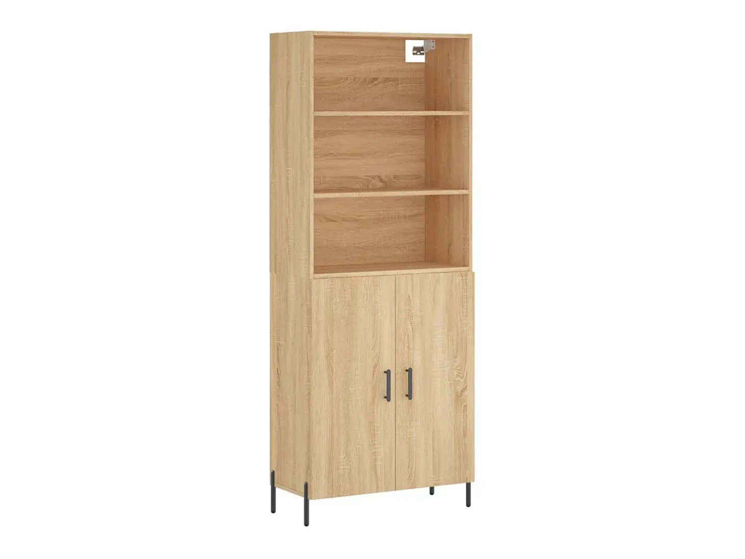 Aparador alto roble Sonoma 69,5x34x180 cm Madera de ingeniería