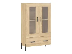 Aparador alto roble Sonoma 69,5x31x115 cm madera de ingeniería