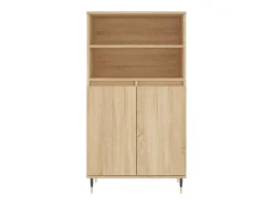 Aparador alto roble Sonoma 60x36x110 cm Madera de ingeniería