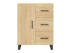 Aparador alto roble Sonoma 69,5x34x180 cm Madera de ingeniería