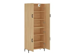 Aparador alto roble Sonoma 69,5x34x180 cm Madera de ingeniería
