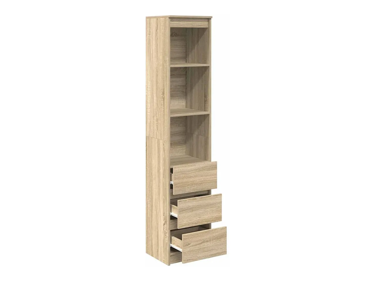 Aparador alto roble Sonoma 37,5x35x180 cm madera de ingeniería