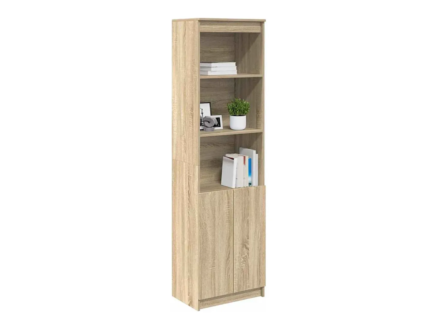 Aparador alto roble Sonoma 50x35x180 cm madera de ingeniería
