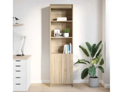 Aparador alto roble Sonoma 50x35x180 cm madera de ingeniería