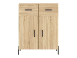 Aparador alto roble Sonoma 69,5x34x180 cm Madera de ingeniería
