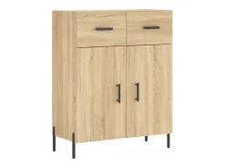 Aparador alto roble Sonoma 69,5x34x180 cm Madera de ingeniería