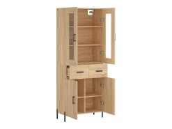 Aparador alto roble Sonoma 69,5x34x180 cm Madera de ingeniería