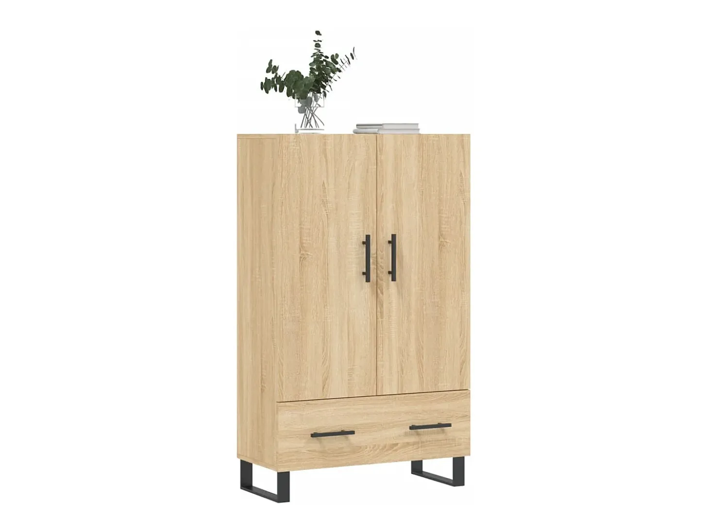 Aparador alto roble Sonoma 69,5x31x115 cm madera de ingeniería