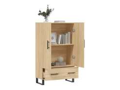 Aparador alto roble Sonoma 69,5x31x115 cm madera de ingeniería