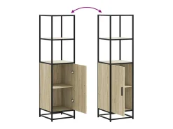 Aparador alto roble Sonoma 35,5x35x139 cm madera contrachapada metal