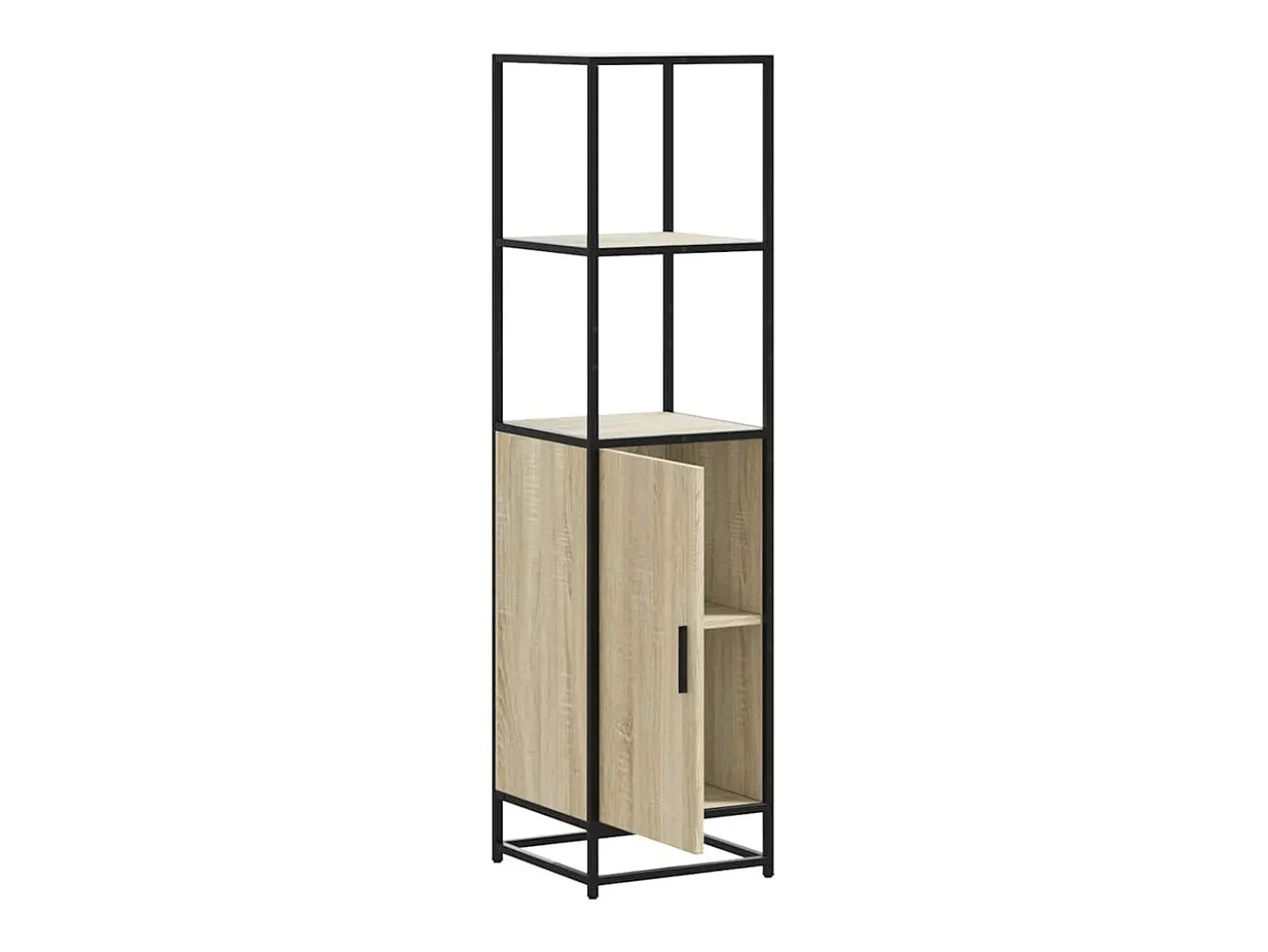 Aparador alto roble Sonoma 35,5x35x139 cm madera contrachapada metal