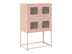 Aparador alto rosa 68x39x107 cm acero