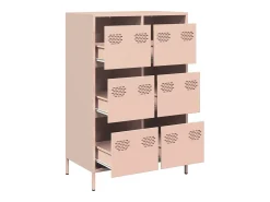Aparador alto rosa 68x39x101,5 cm acero