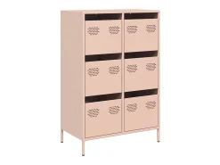 Aparador alto rosa 68x39x101,5 cm acero