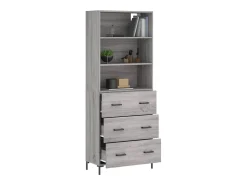 Aparador alto Sonoma gris 69,5x34x180 cm Madera de ingeniería