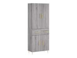 Aparador alto Sonoma gris 69,5x34x180 cm Madera de ingeniería