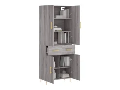 Aparador alto Sonoma gris 69,5x34x180 cm Madera de ingeniería