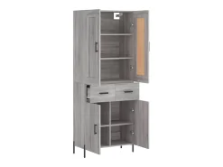 Aparador alto Sonoma gris 69,5x34x180 cm Madera de ingeniería
