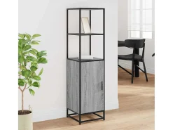 Aparador alto Sonoma gris 35,5x35x139 cm madera contrachapada metal