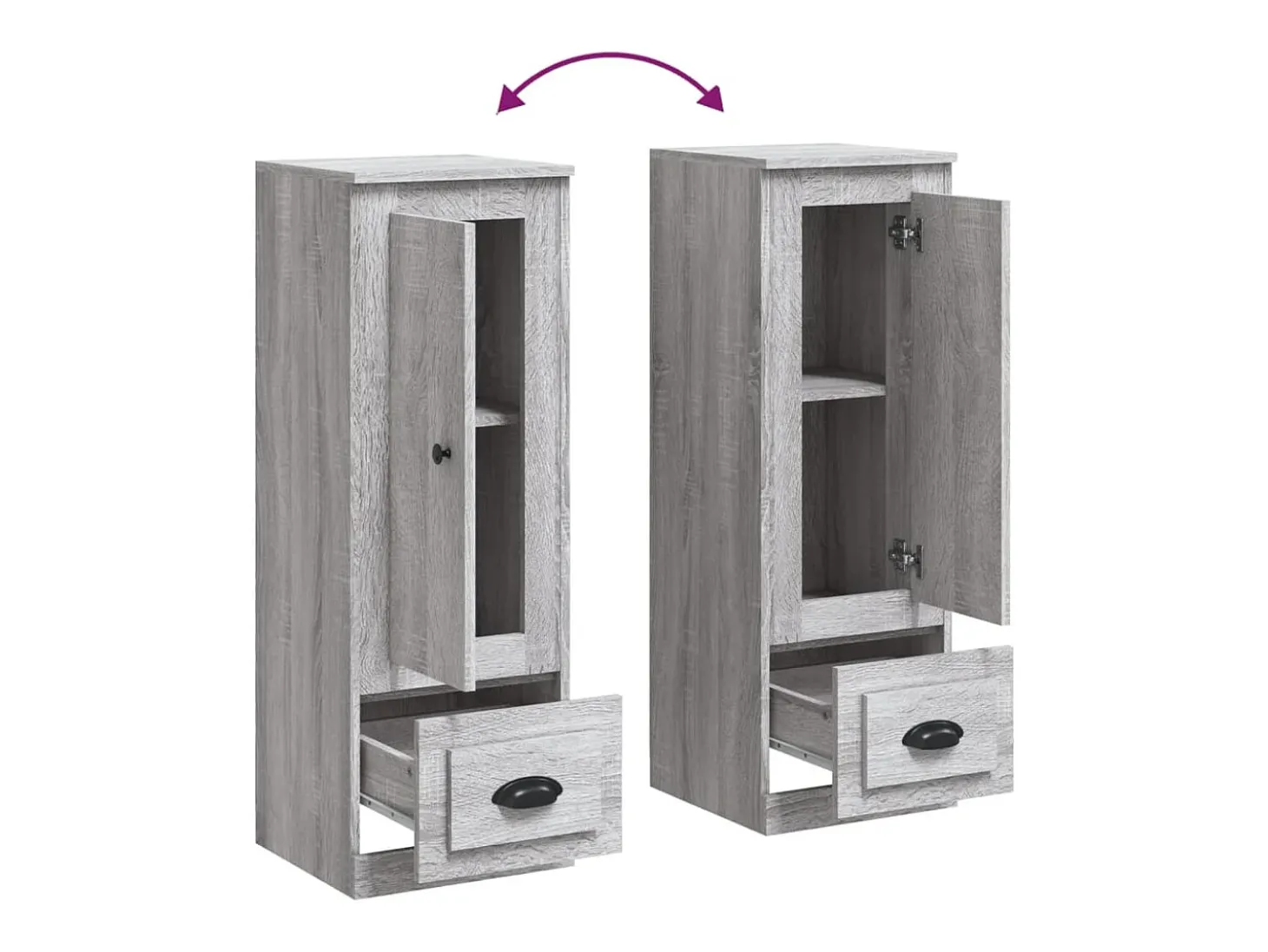 Aparador alto Sonoma gris 36x35,5x103,5 cm madera de ingeniería