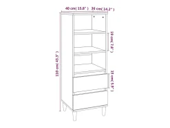 Aparador alto Sonoma gris 40x36x110 cm Madera de ingeniería