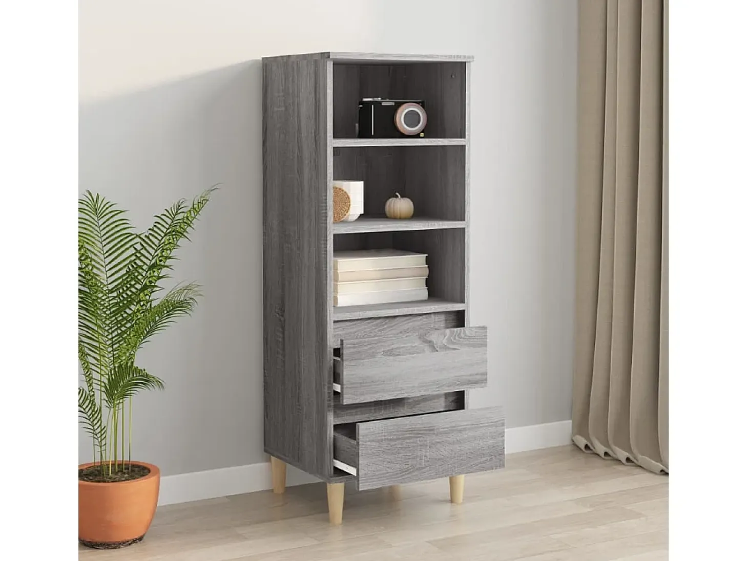 Aparador alto Sonoma gris 40x36x110 cm Madera de ingeniería
